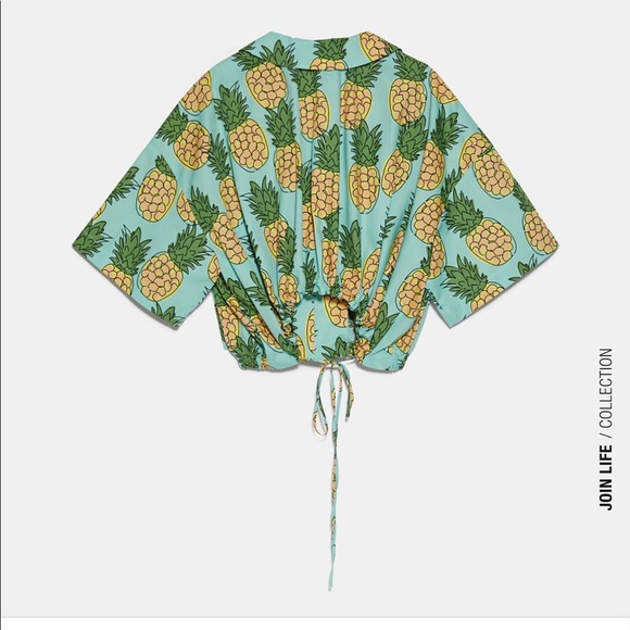 Zara pineapple print shorts set with crop top - Picture 9 of 12